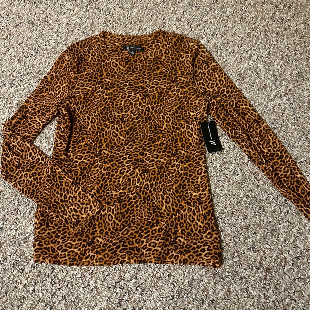 Sheer animal print top Inc